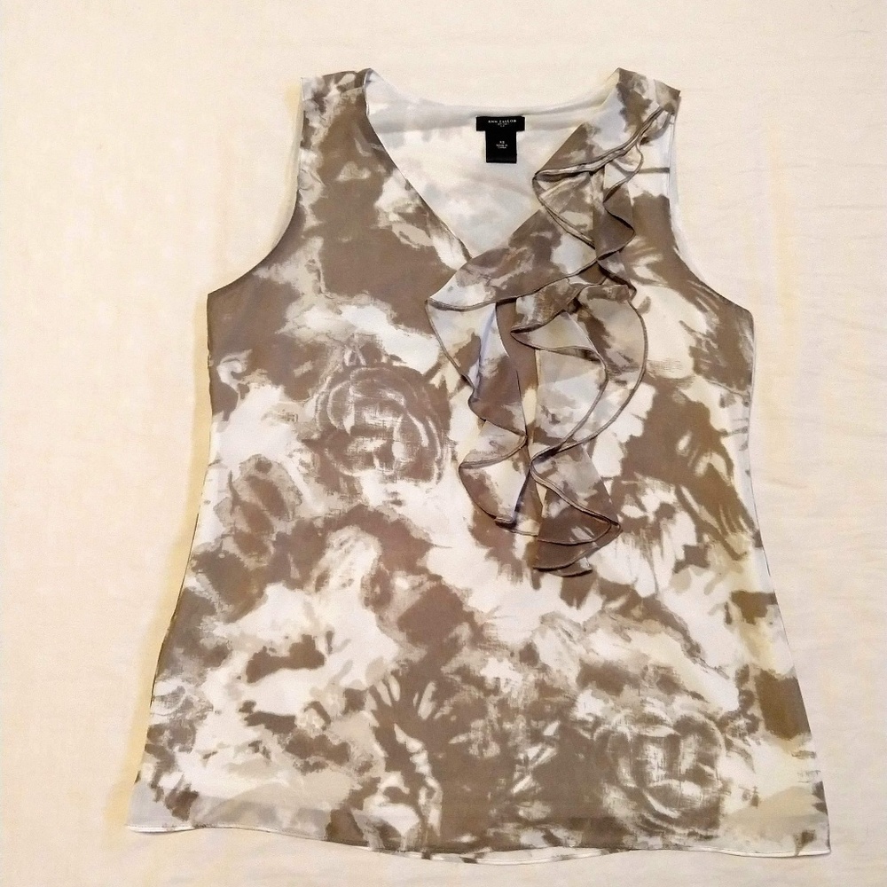 Ann Taylor Sleeveless Sheer Blouse XS